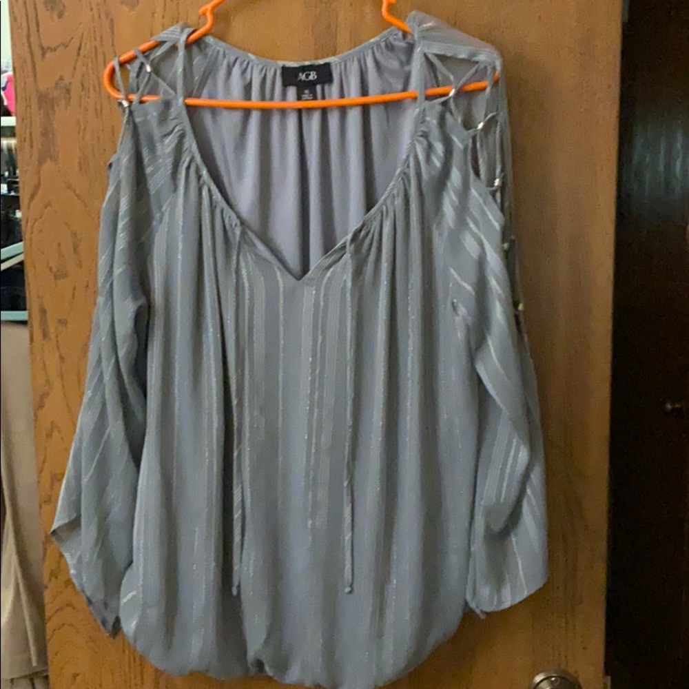 Silver and grey top